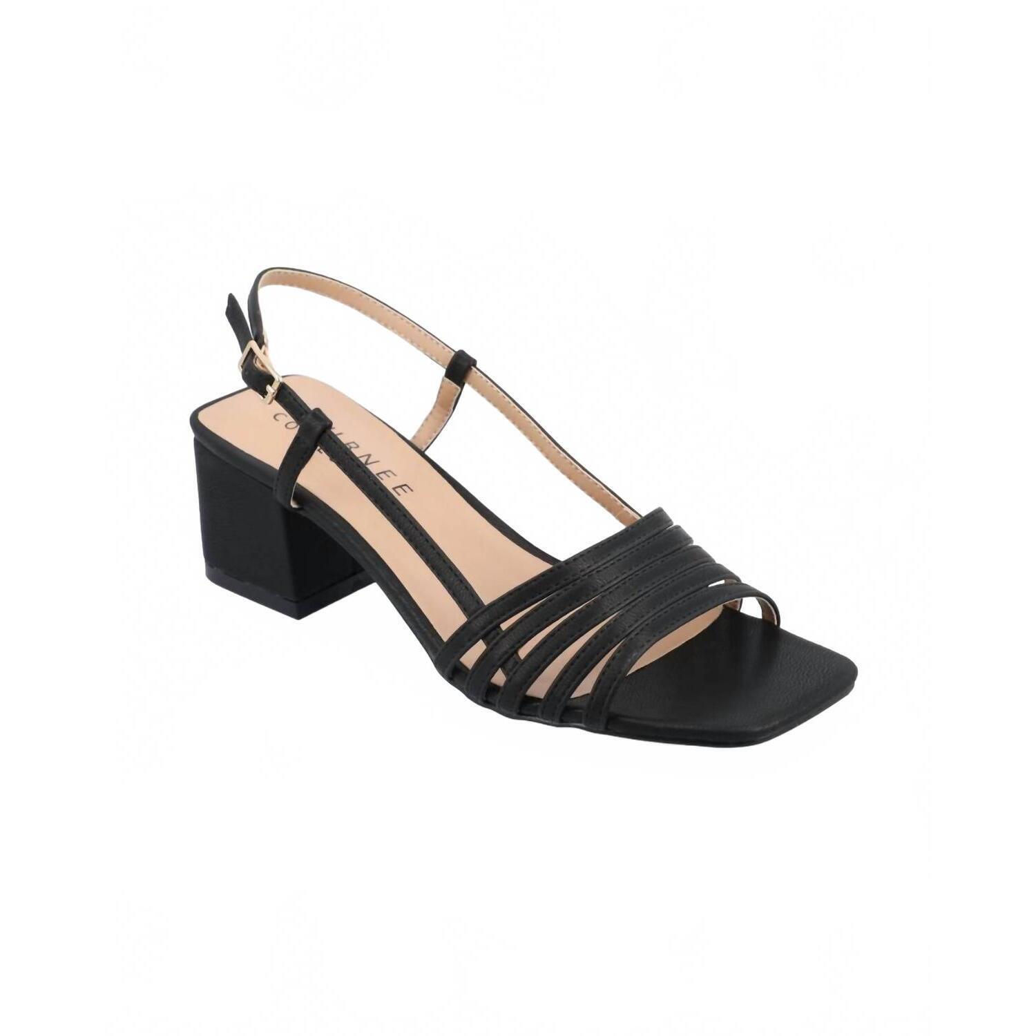 New Journee Collection Women's Shayana Multi Strap Sling Back Sandals In Black